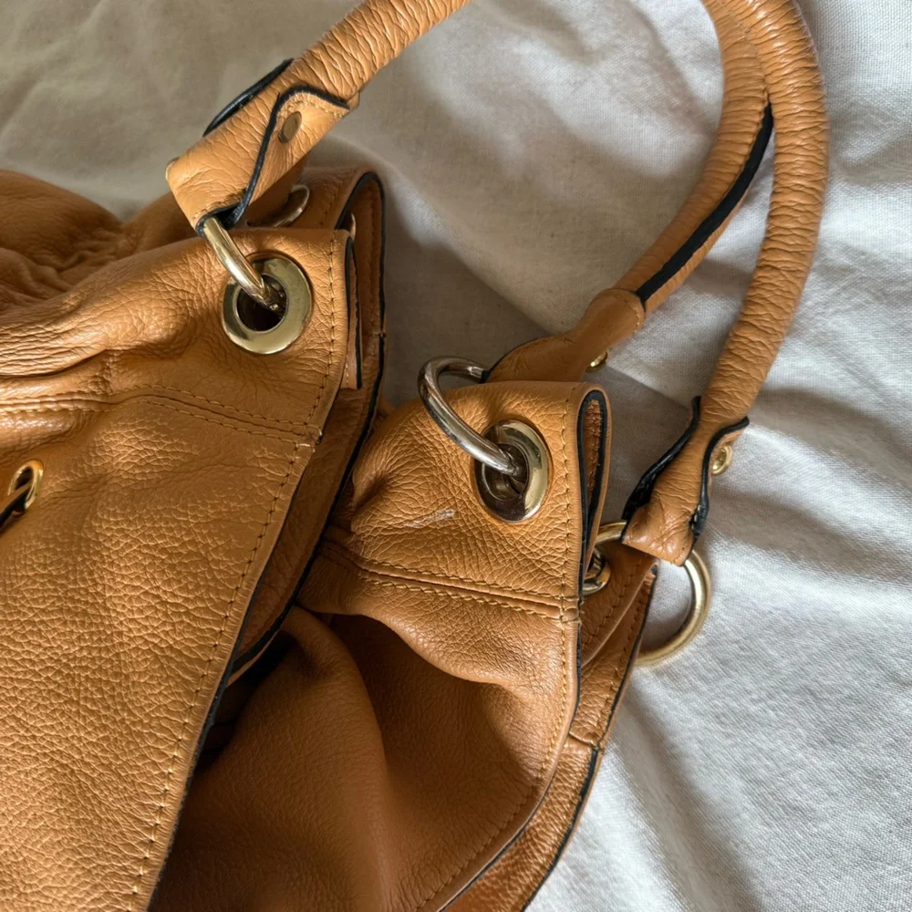 Prada Tan Leather Tassel Hobo Bag